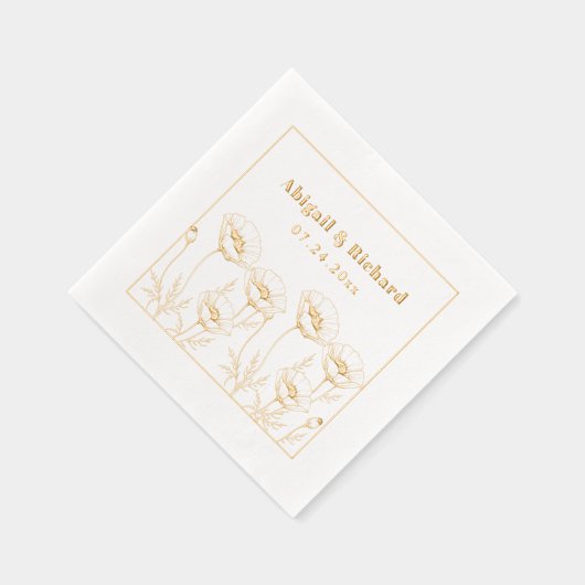 ケシの束ヤマトフラワー結婚ズ 箔ナプキン (右)