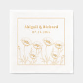 ケシの束ヤマトフラワー結婚ズ 箔ナプキン (正面)