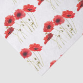 ケシの水色の赤い花フローラ 薄葉紙 (詳細)