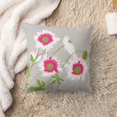 ケシの白く、ピンクの、緑灰色の装飾用クッション クッション (ブランケット)