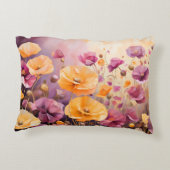 ケシの美しいカラフル畑。 アクセントクッション (裏面)