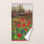 ケシの美しい愛が広がる愛 バスタオルセット (ハンドタオル)