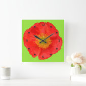 ケシの花だけ + あなたのbackgr。 及びアイディア スクエア壁時計 (ホーム)