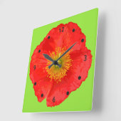 ケシの花だけ + あなたのbackgr。 及びアイディア スクエア壁時計 (傾斜)