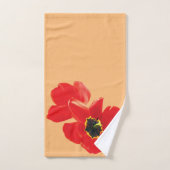 ケシの花のシャツ、ケシのシャツ、フローラのシャツ、 バスタオルセット (ハンドタオル)