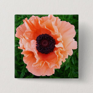 ケシの花の正方形Pin 缶バッジ