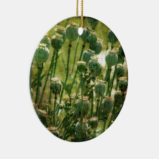 ケシの花の種の莢 セラミックオーナメント (右)