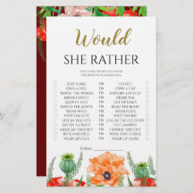 ケシの花は彼女はむしろブライダルシャワーゲーム