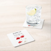 ケシの花ケシ赤ちゃんシャワーワイルドフラワーガール スクエアペーパーコースター (インサイチュ)