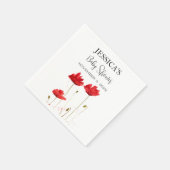 ケシの花ケシ赤ちゃんシャワーワイルドフラワーガール スタンダードカクテルナプキン (角)