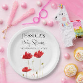 ケシの花ケシ赤ちゃんシャワーワイルドフラワーガール ペーパープレート (パーティー)