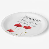 ケシの花ケシ赤ちゃんシャワーワイルドフラワーガール ペーパープレート (アングル)