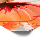 ケシの花ベージュバックグラーのシームレスパターン ポスター (角)