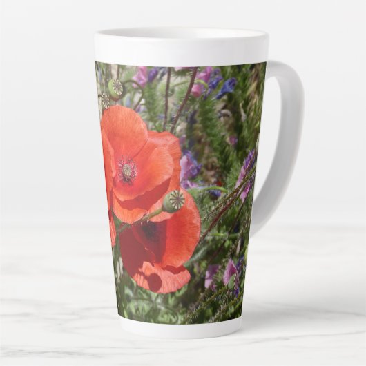 ケシの花 カフェラテマグ (右アングル)