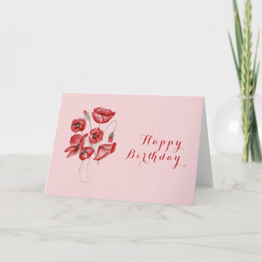 ケシの花 サンキューカード (正面)