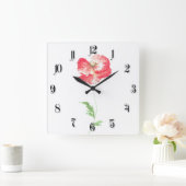 ケシの花 スクエア壁時計 (ホーム)