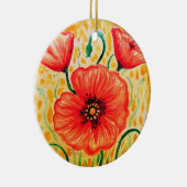 ケシの花 セラミックオーナメント (右)