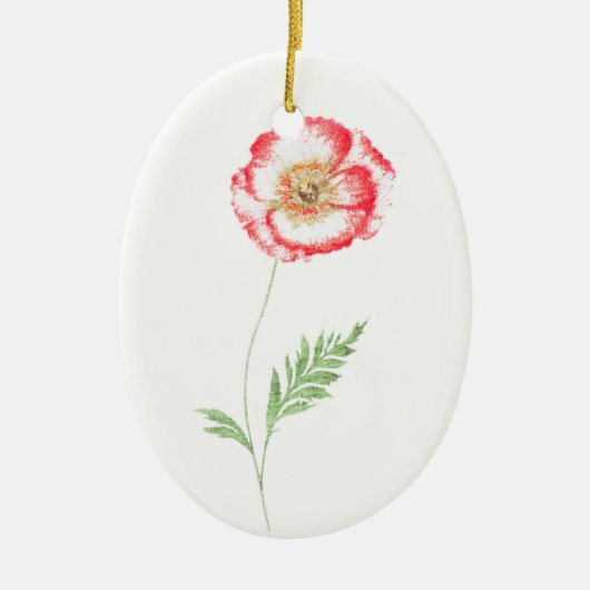 ケシの花 セラミックオーナメント (正面)