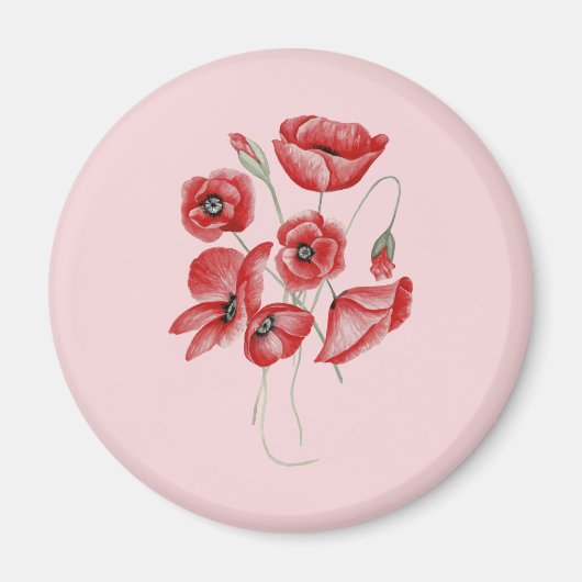 ケシの花 マグネット (正面)