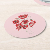 ケシの花 ラウンドペーパーコースター (アングル)