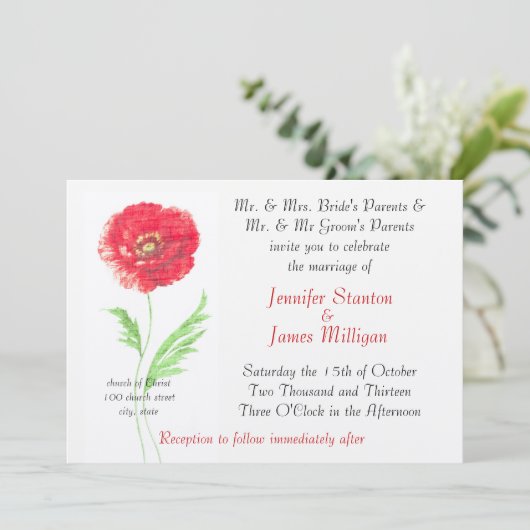 ケシの花 招待状 (スタンド正面)