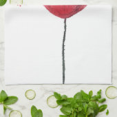 ケシの花、水彩画 キッチンタオル (折り畳み)