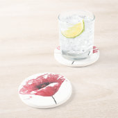 ケシの花、水彩画 コースター (側面)