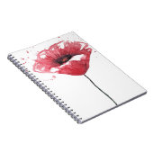 ケシの花、水彩画 ノートブック (右側)