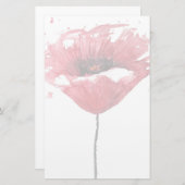 ケシの花、水彩画 便箋 (正面/裏面)