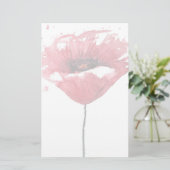 ケシの花、水彩画 便箋 (スタンド正面)