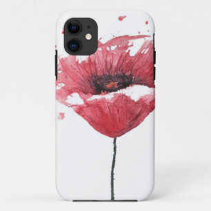 ケシの花、水彩画 iPhone 11 ケース