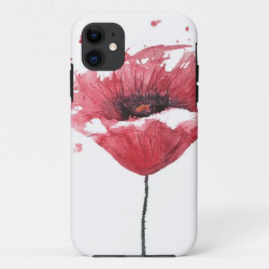 ケシの花、水彩画 Case-Mate iPhoneケース (裏面)
