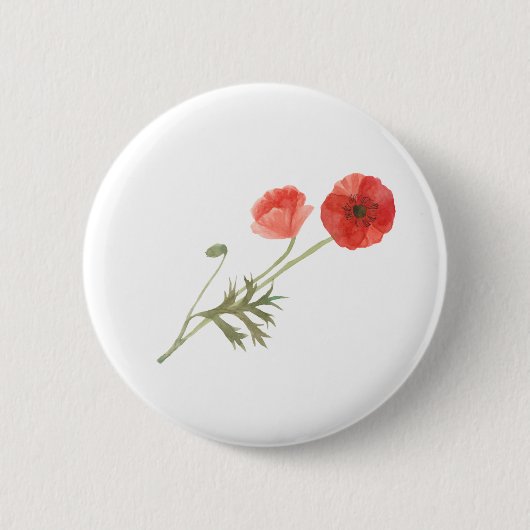 ケシの花 缶バッジ (正面)
