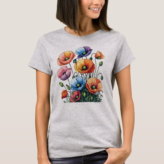 ケシの花 Tシャツ (正面)