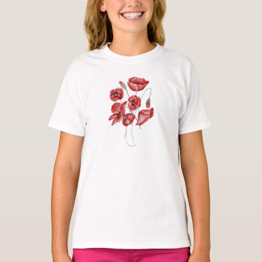 ケシの花 Tシャツ (正面)
