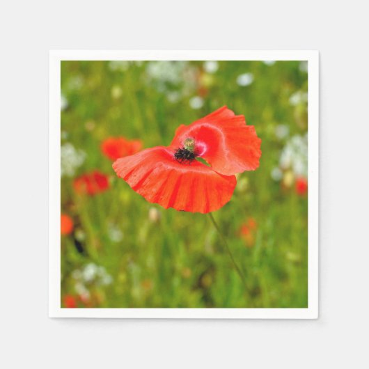 ケシの詰め込み スタンダードカクテルナプキン (正面)