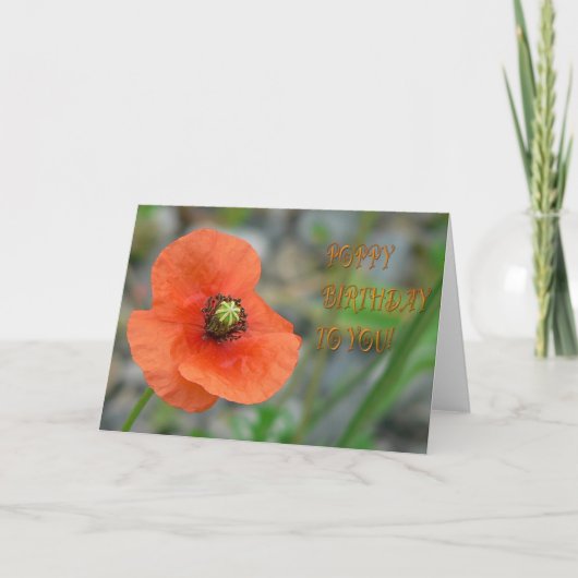 ケシの誕生日 カード (正面)