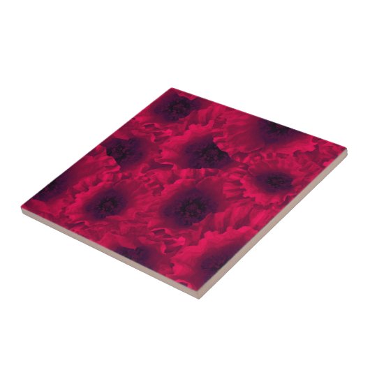 ケシの赤いケシ タイル (側面)