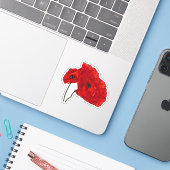 ケシの赤い花 シール (ノートパソコンとiPhone)