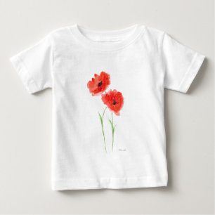ケシの赤い花 ベビーTシャツ