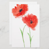 ケシの赤い花 便箋 (正面/裏面)