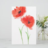 ケシの赤い花 便箋 (スタンド正面)