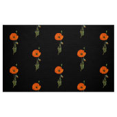 ケシの赤い黒いフローラ ファブリック (ファットクウォーター)