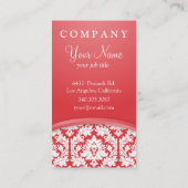 ケシの赤のダマスク織 名刺 (裏面)