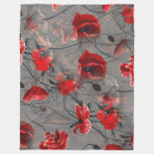 ケシの霞 フリースブランケット (正面)