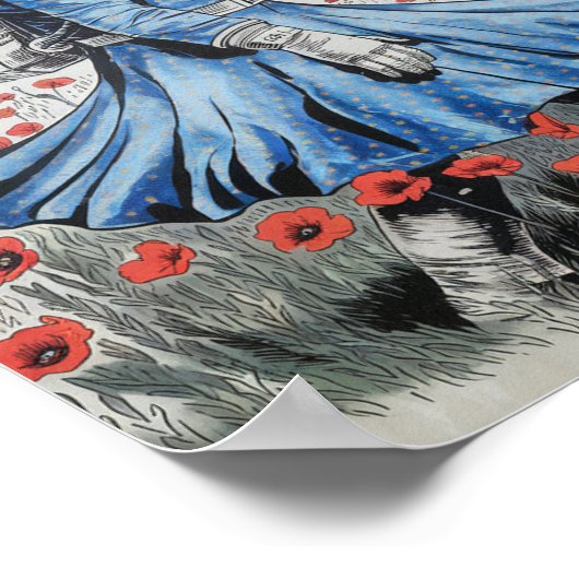 ケシの青いドレス歩くの宇宙飛行士 ポスター (角)