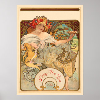 ケシの髪の女性 ポスター