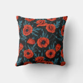 ケシの黒は赤と青 クッション (裏面)