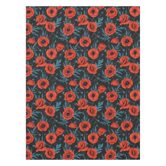 ケシの黒は赤と青 テーブルクロス (正面)