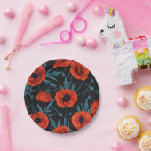 ケシの黒は赤と青 ペーパープレート (パーティー)